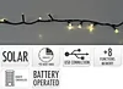 Lysslynge 240ledlys Solar Light Oppladbar varmhvit 10m