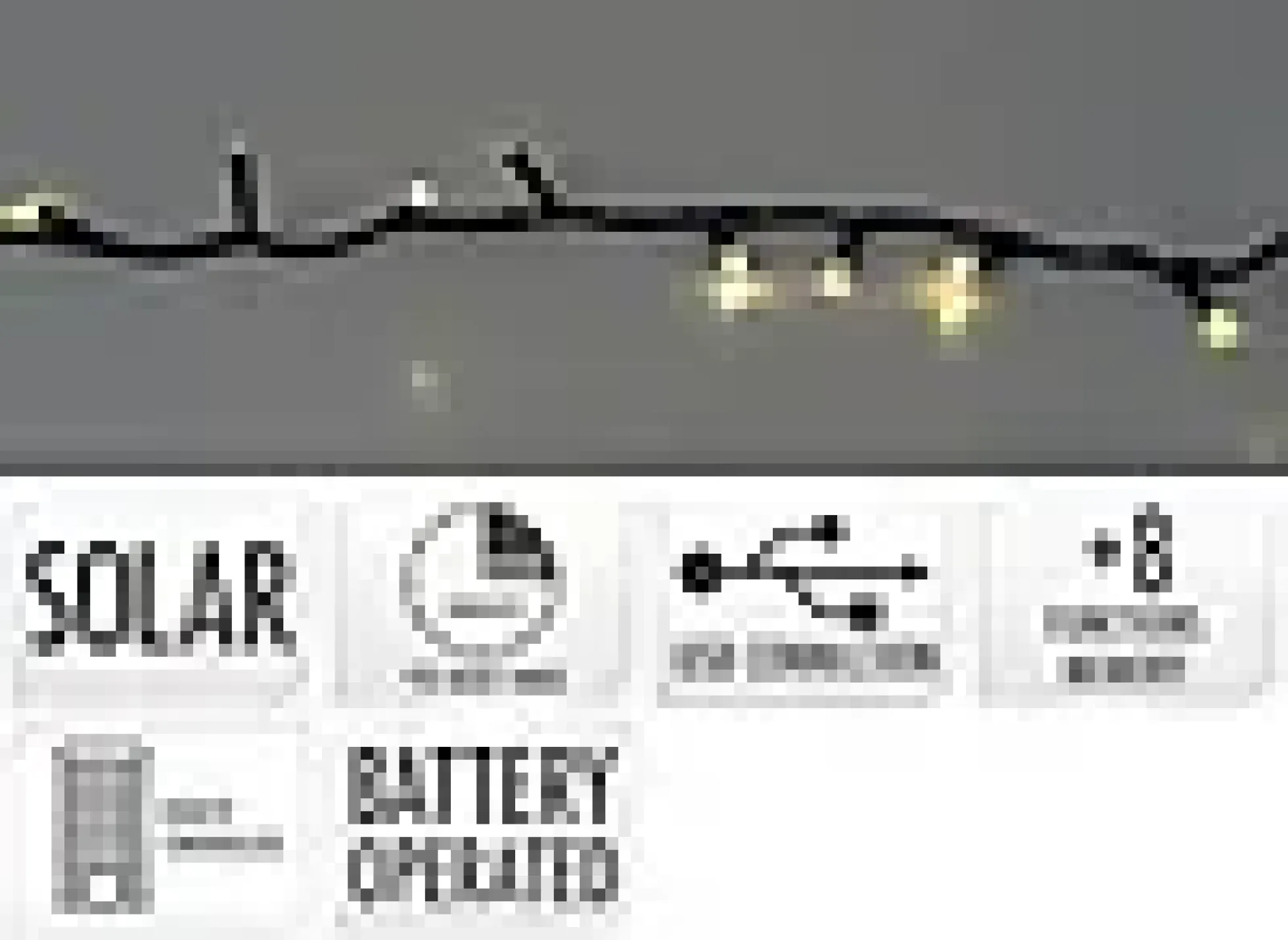 Lysslynge 240ledlys Solar Light Oppladbar varmhvit 10m