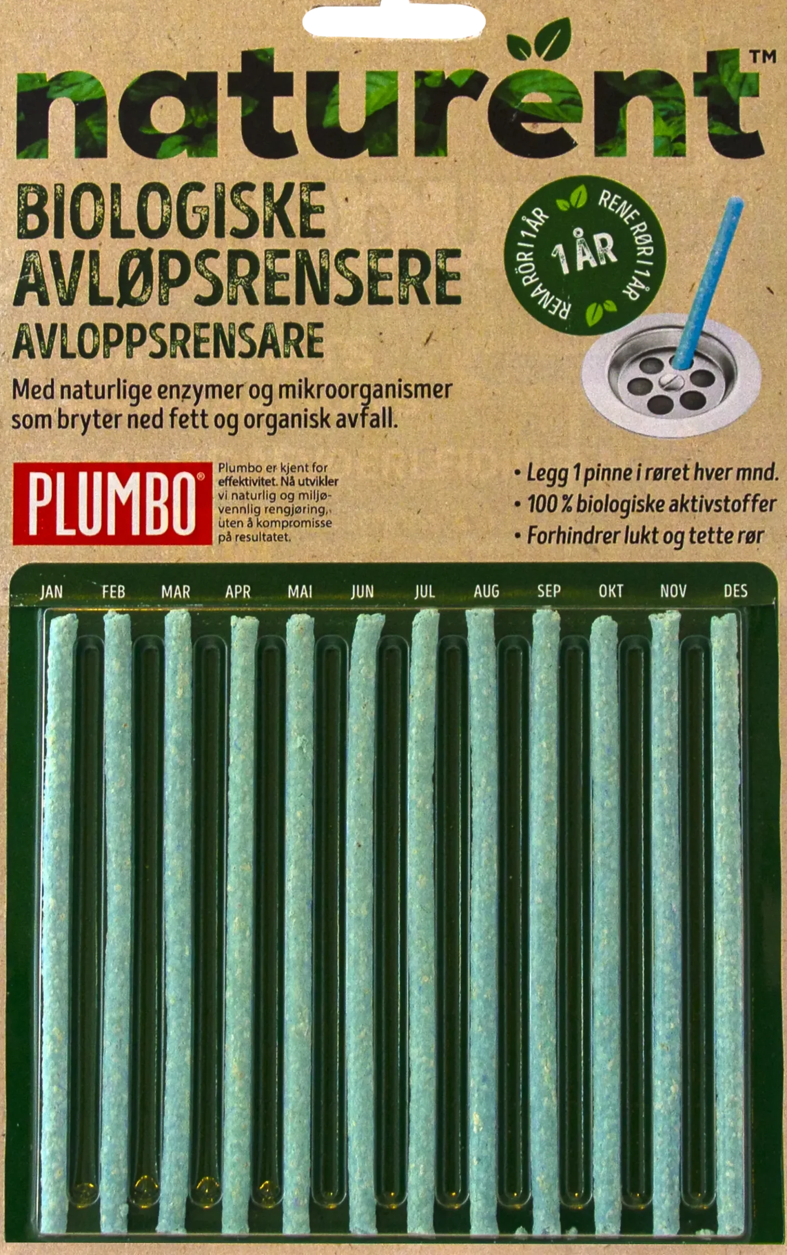 Naturent Biologisk Avløpsrensere rørpinner
