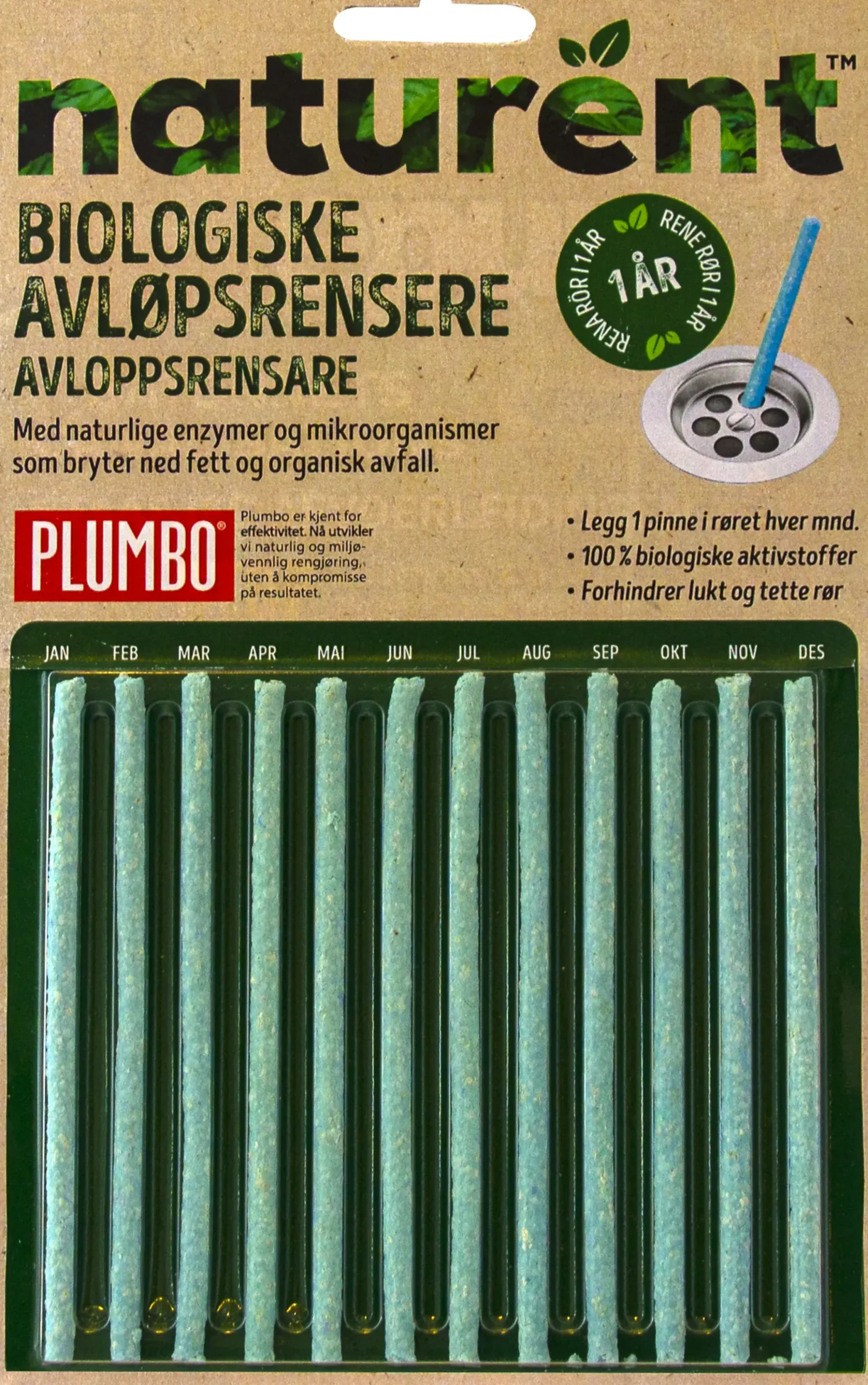 Naturent Biologisk Avløpsrensere rørpinner