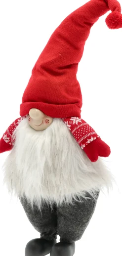 NISSE GUTT 80CM RØD/GRÅ POLYESTER
