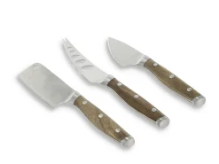 Ostesett 3 deler rustfritt stål/akasietre