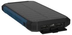 Powerbank 10000mah med ledlys og solcellepanel