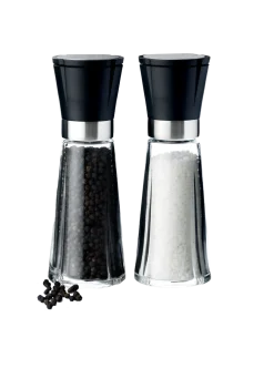 SALT-/PEPPERKVERNSETT H20 SORT/STÅL GRAND CRU
