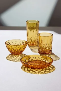 SKÅL SORRENTO 12CM 4STK AMBER GLASS