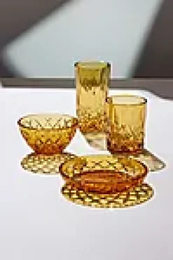 SKÅL SORRENTO 12CM 4STK AMBER GLASS