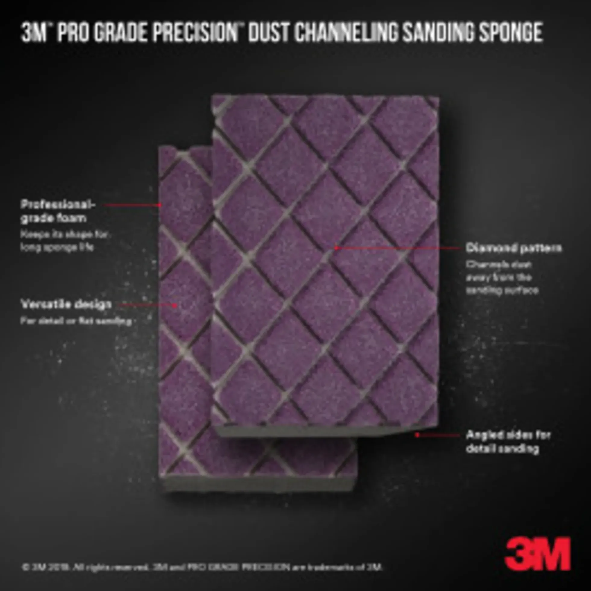 Slipesvamp PRO GRADE 180 fin korning 11,4x6,35x2,5cm