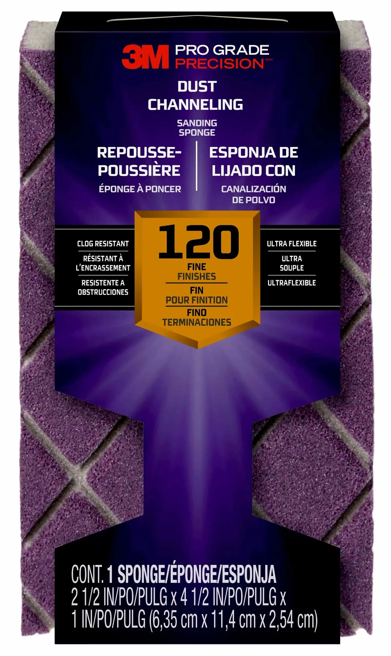 Slipesvamp Pro Grade 120 korning fin 11,4x6,35x2,5cm