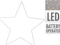 Star 30cm ledlys Silver med timer