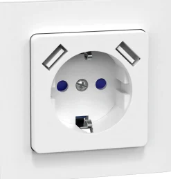 Stikkontakt 1-veis innfelt Connect 2 Home med 2xUSB