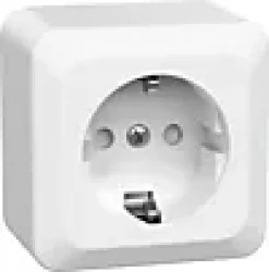 Stikkontakt 1-veis utenpåliggende Connect 2 Home med jord hvit
