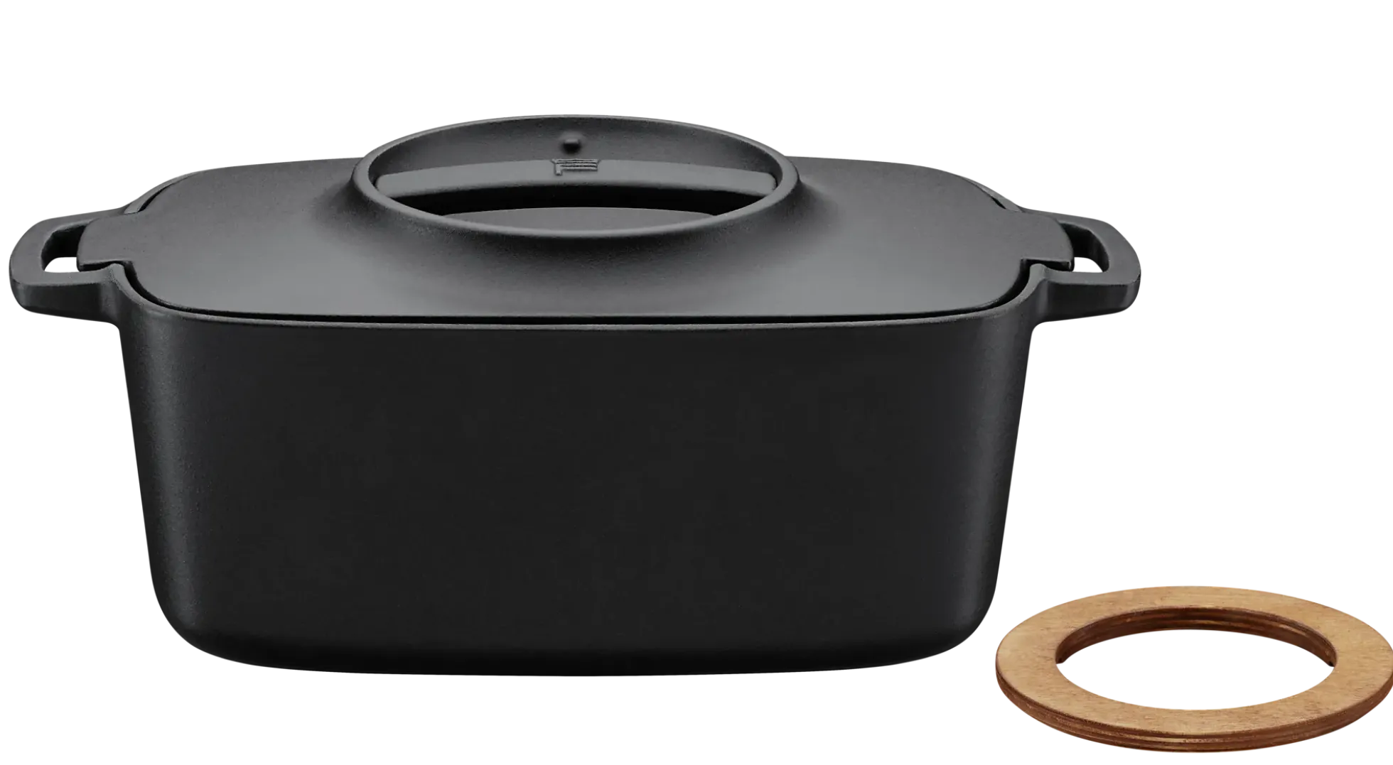 Støpejernsgryte oval med lokk Norden 5l