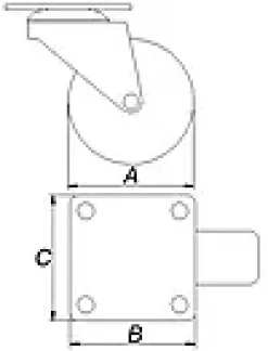 TRANSPORTHJUL MED PLATE Ø50MM