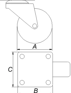 TRANSPORTHJUL MED PLATE Ø50MM