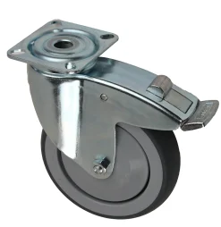 TRANSPORTHJUL Ø125MM M/PLATE OG BREMS