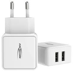USB-lader 220V 2xUSB/2,4a/12watt