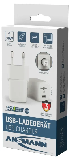 Vegglader hurtig 30W 1xUSB-C